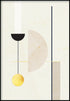 Creme Geometric Art Middle Real Gold Poster